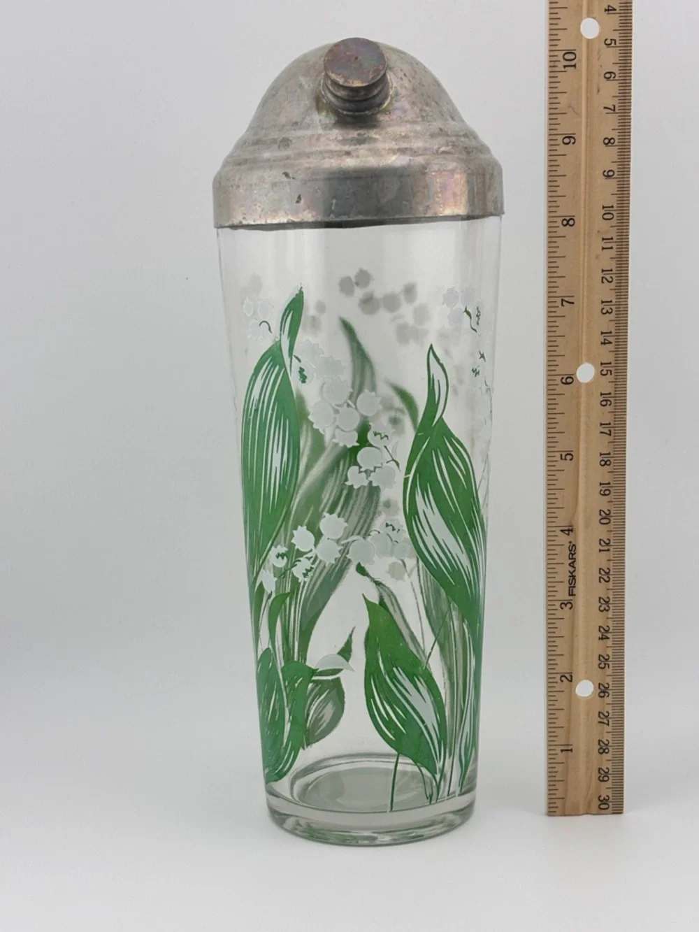 Vintage Hazel Atlas Lily Of The Valley Cocktail Shaker